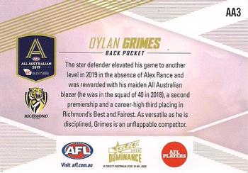 2020 Select Dominance - 2019 All-Australian #AA3 Dylan Grimes Back